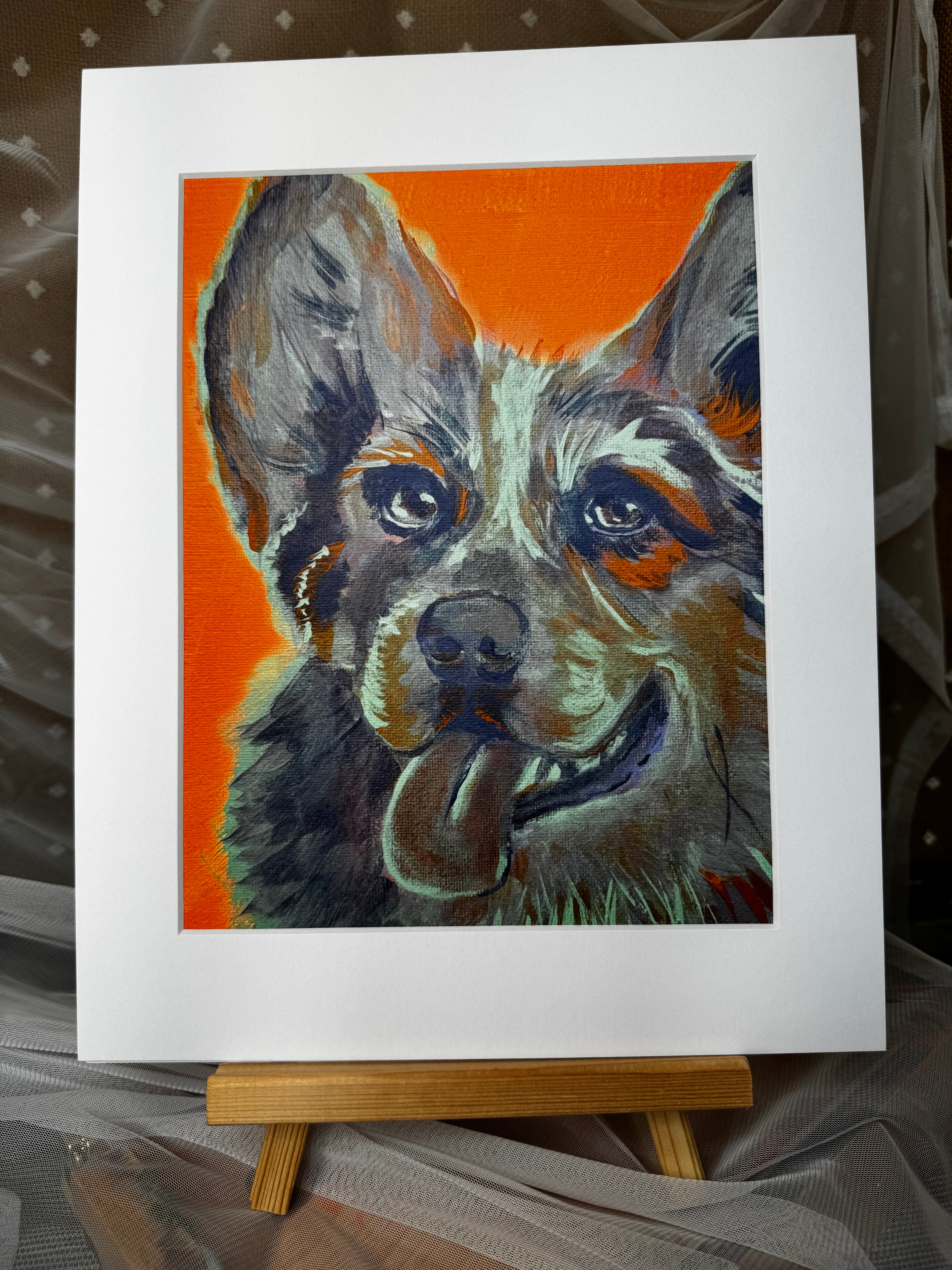 Color Pop Collie Framed Print