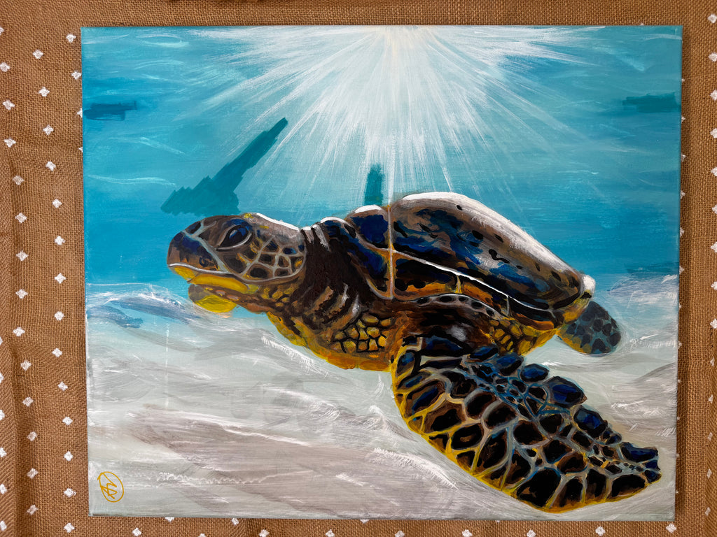 Underwater Turtle Original Painting