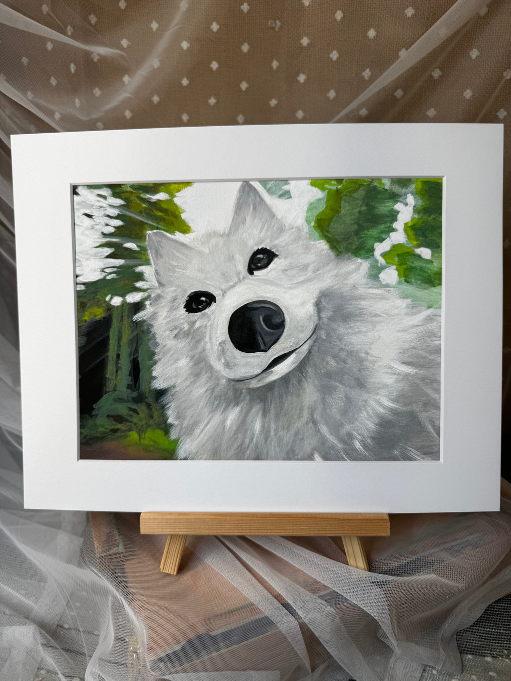 American Eskimo Selfie Framed Print