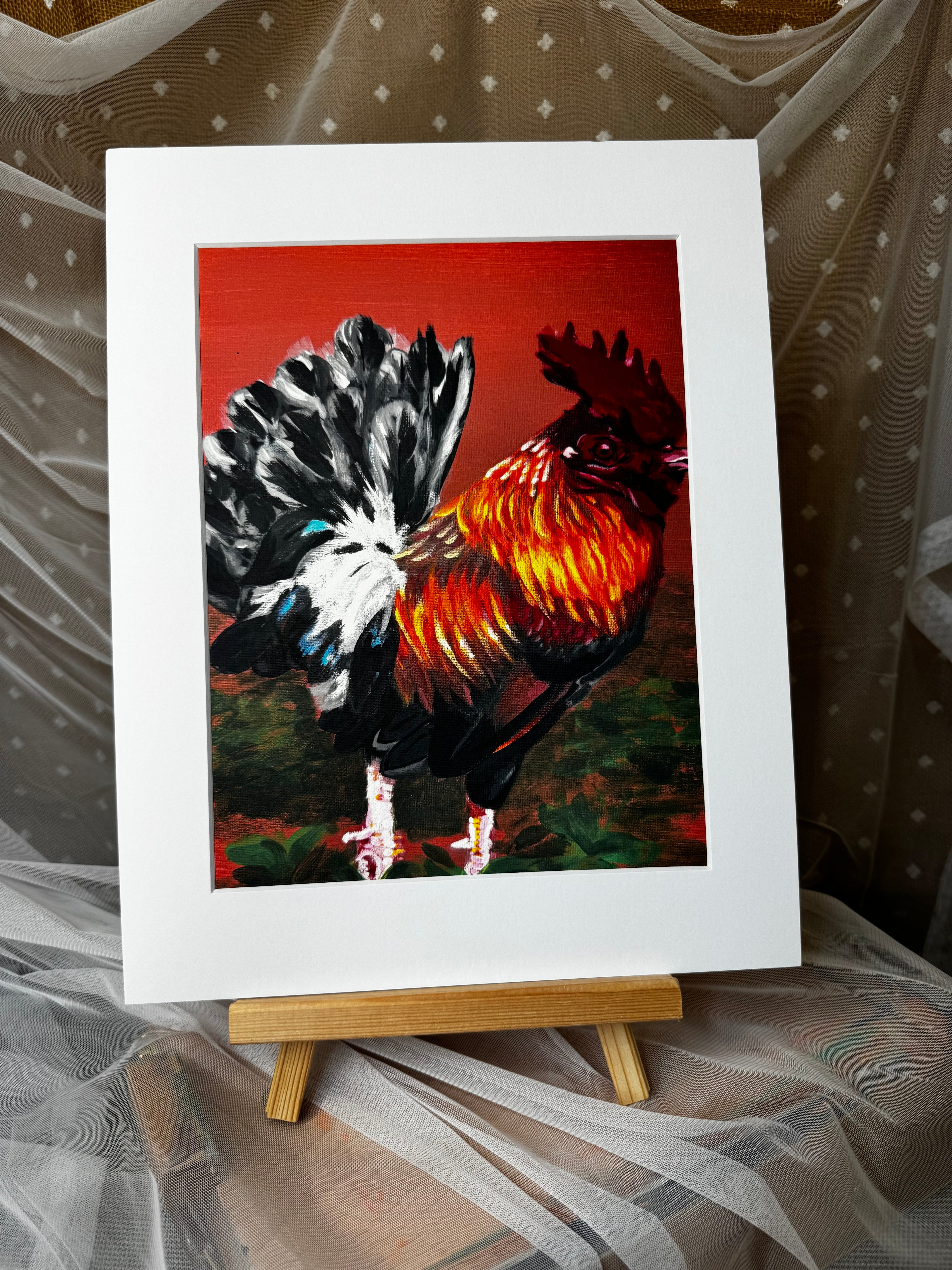 Vibrant Rooster Framed Print