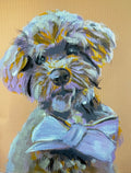 Yorkie Doodle With Bow Print