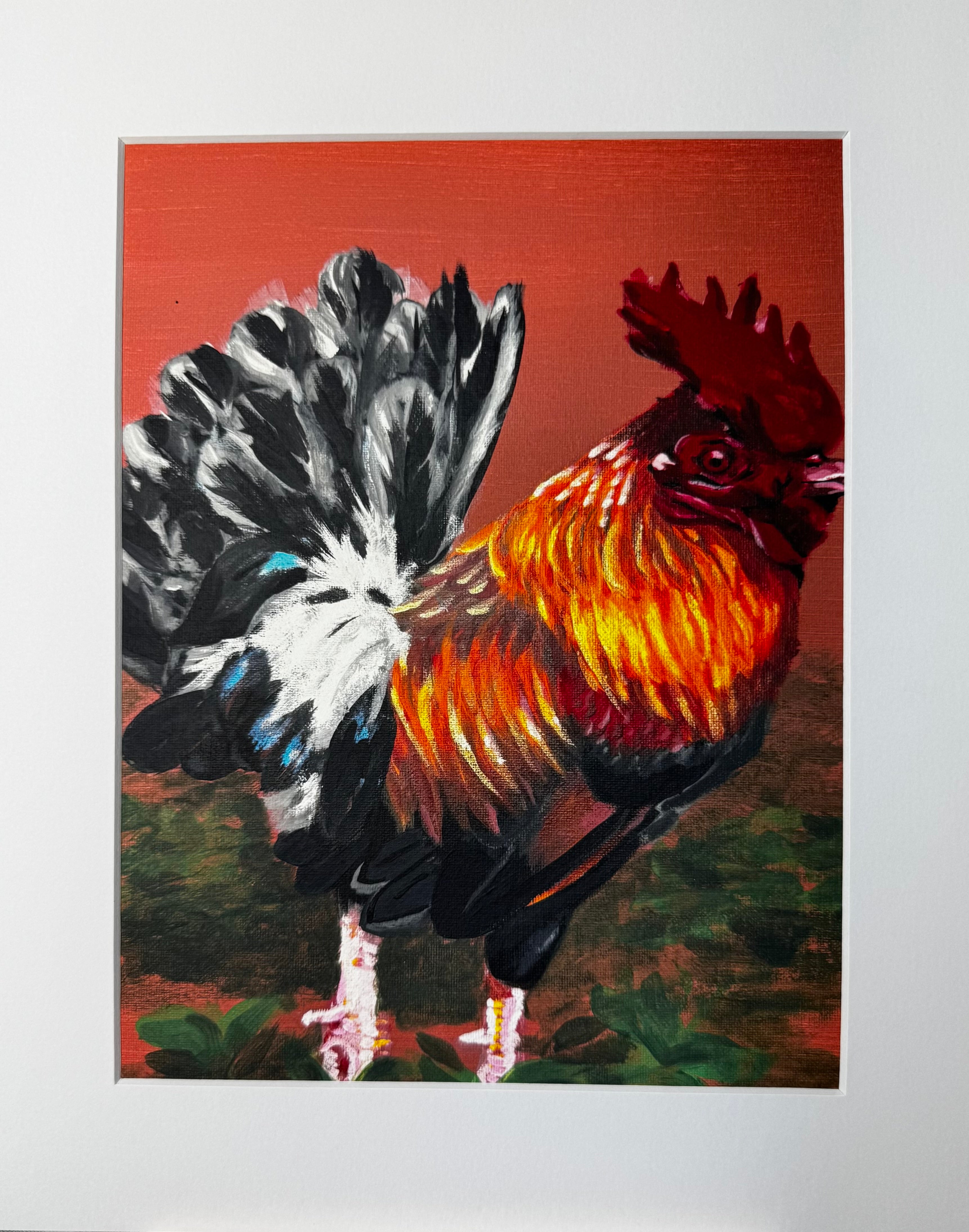 Vibrant Rooster Framed Print