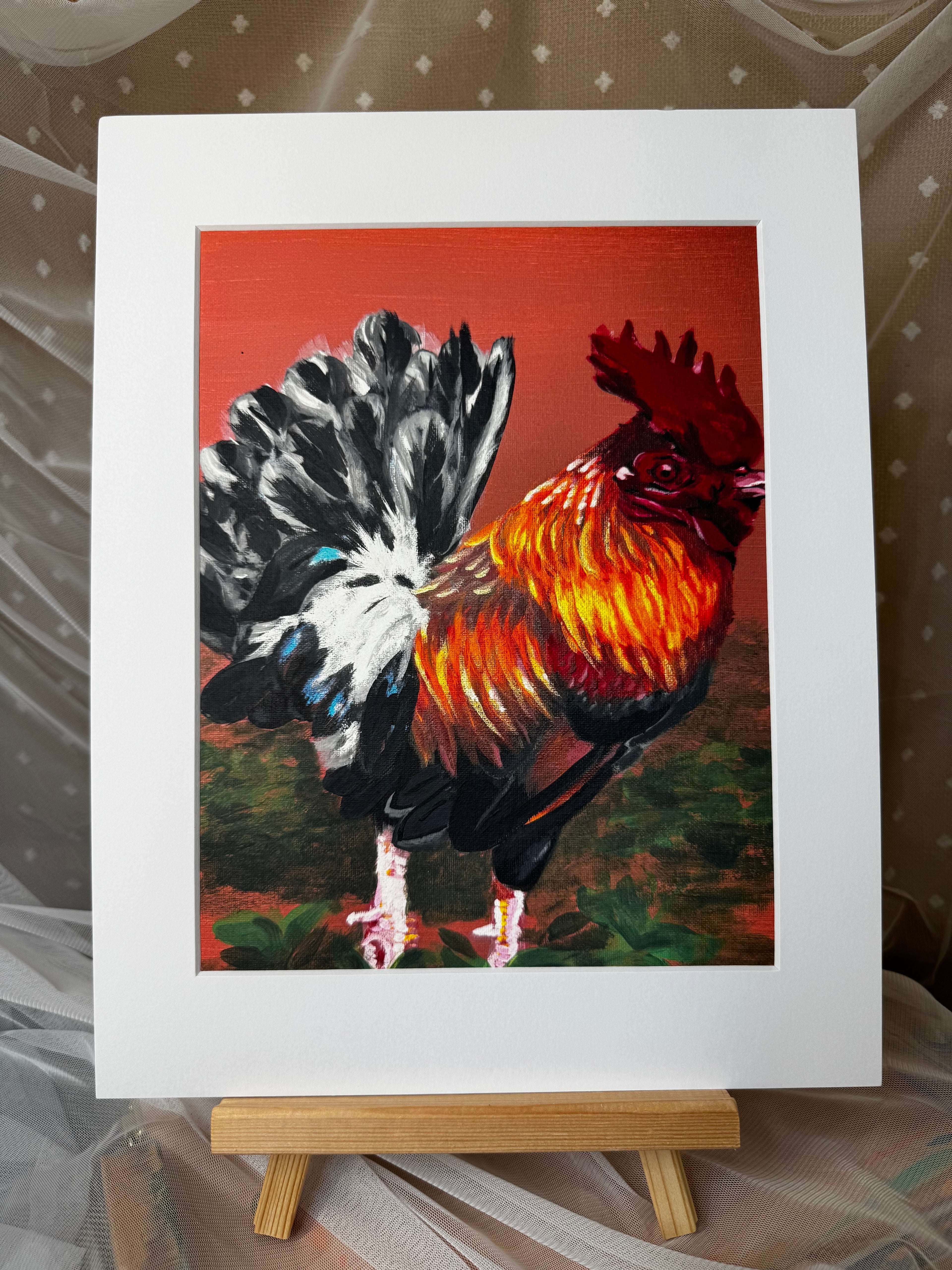 Vibrant Rooster Framed Print