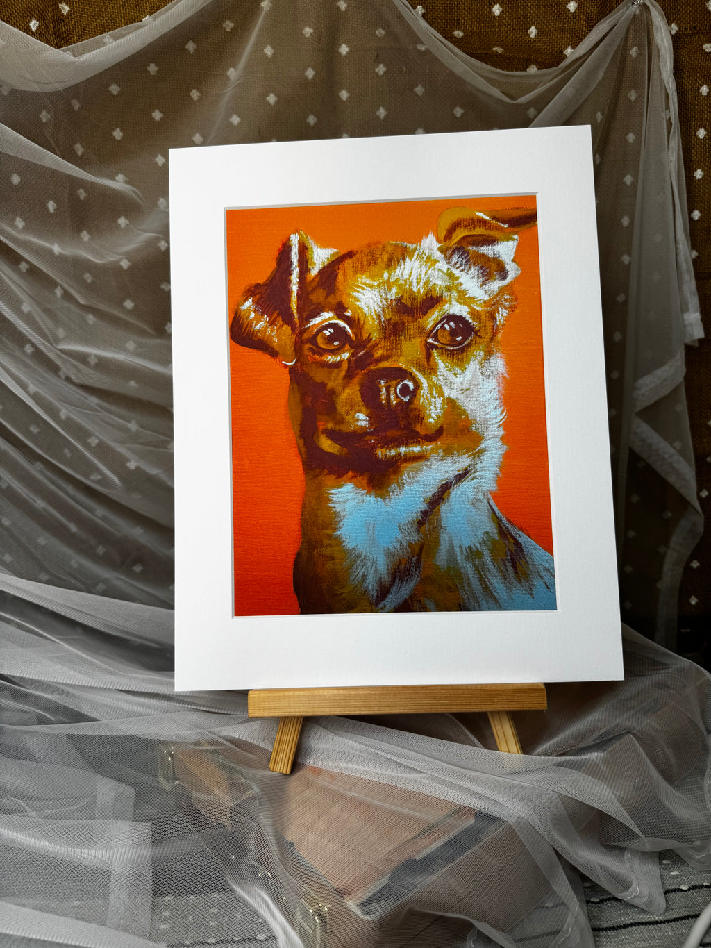 Color Pop Chihuahua Print Framed