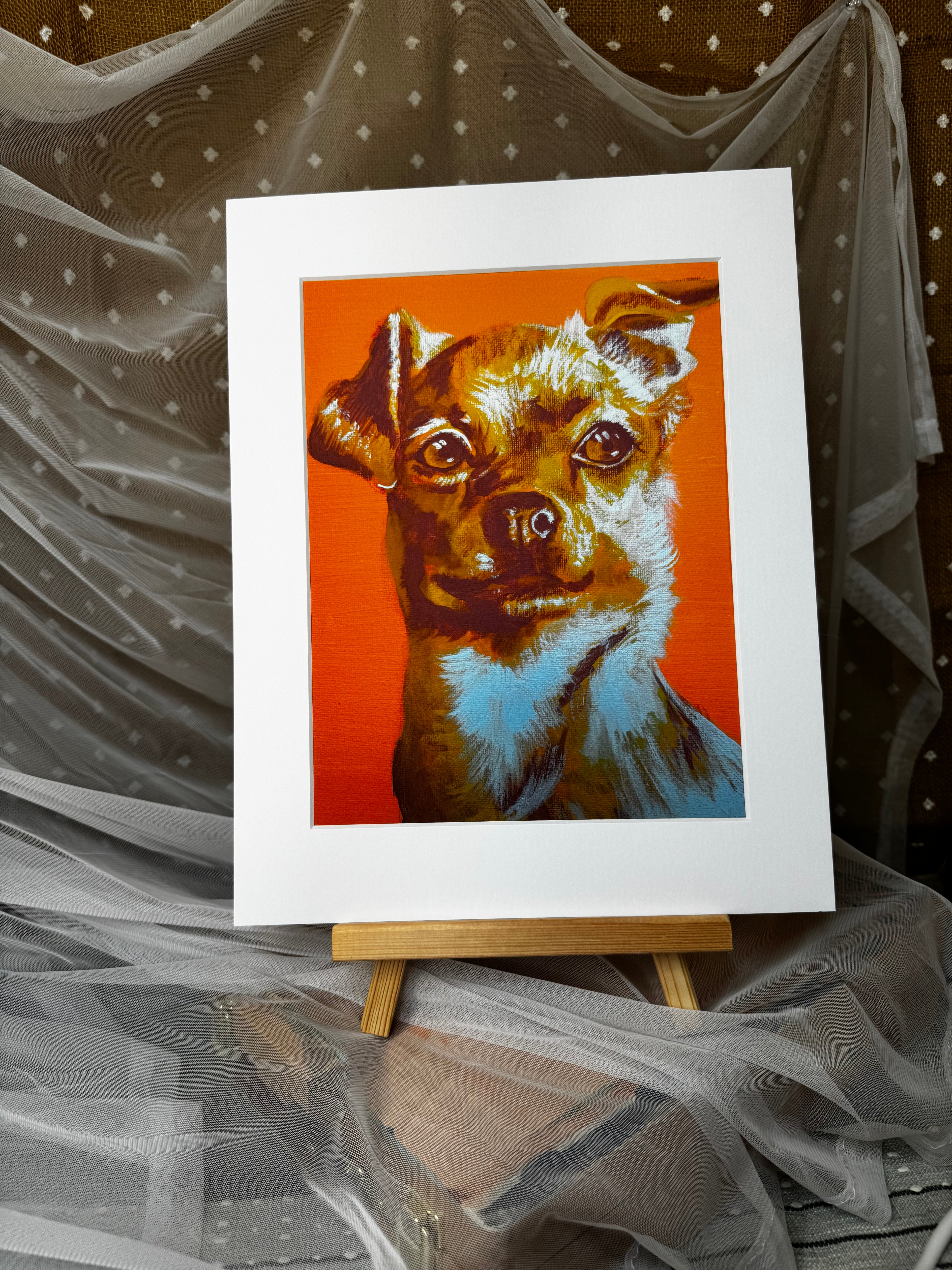 Color Pop Chihuahua Print Framed