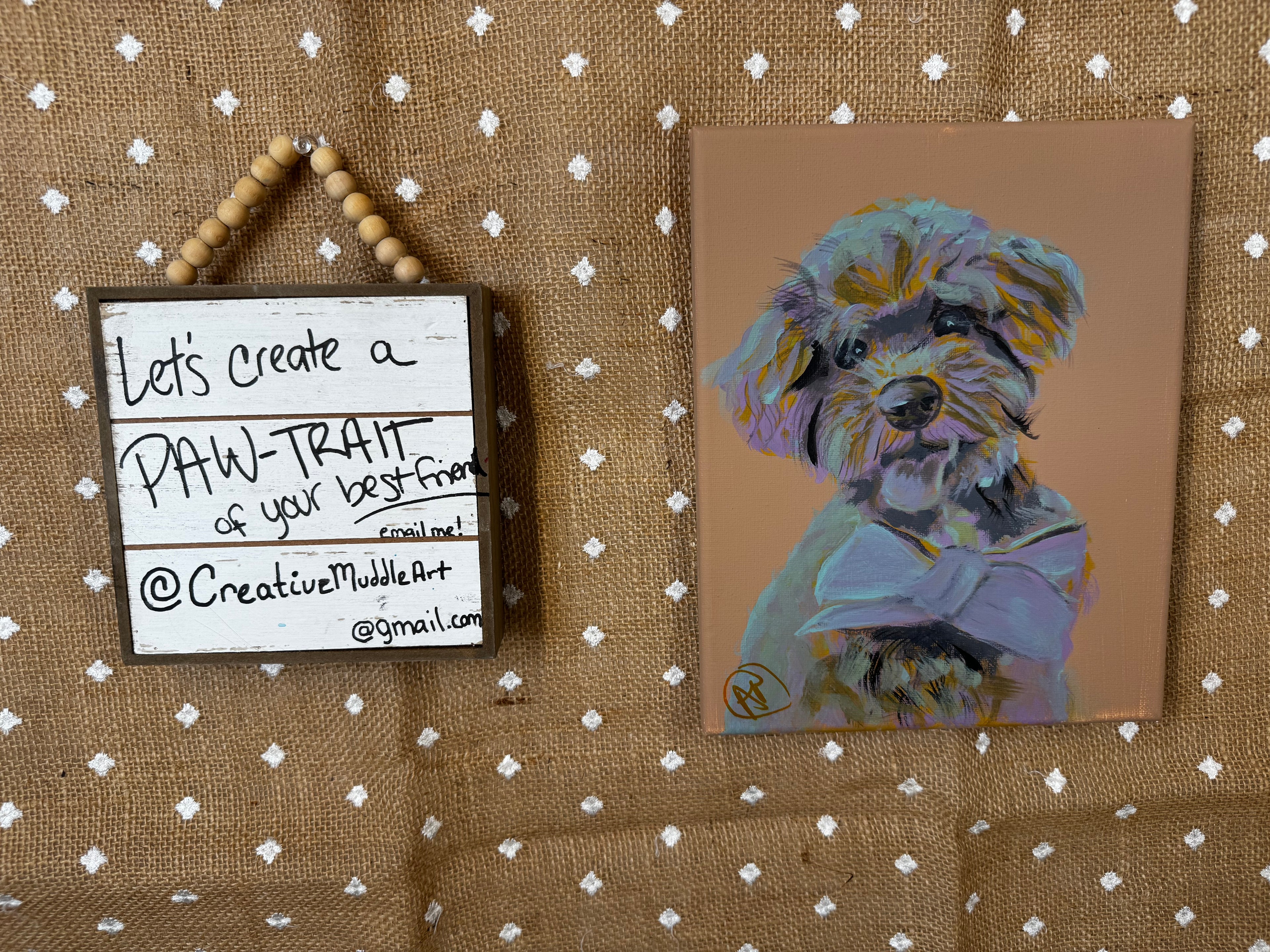 Yorkie Doodle Pastel Original