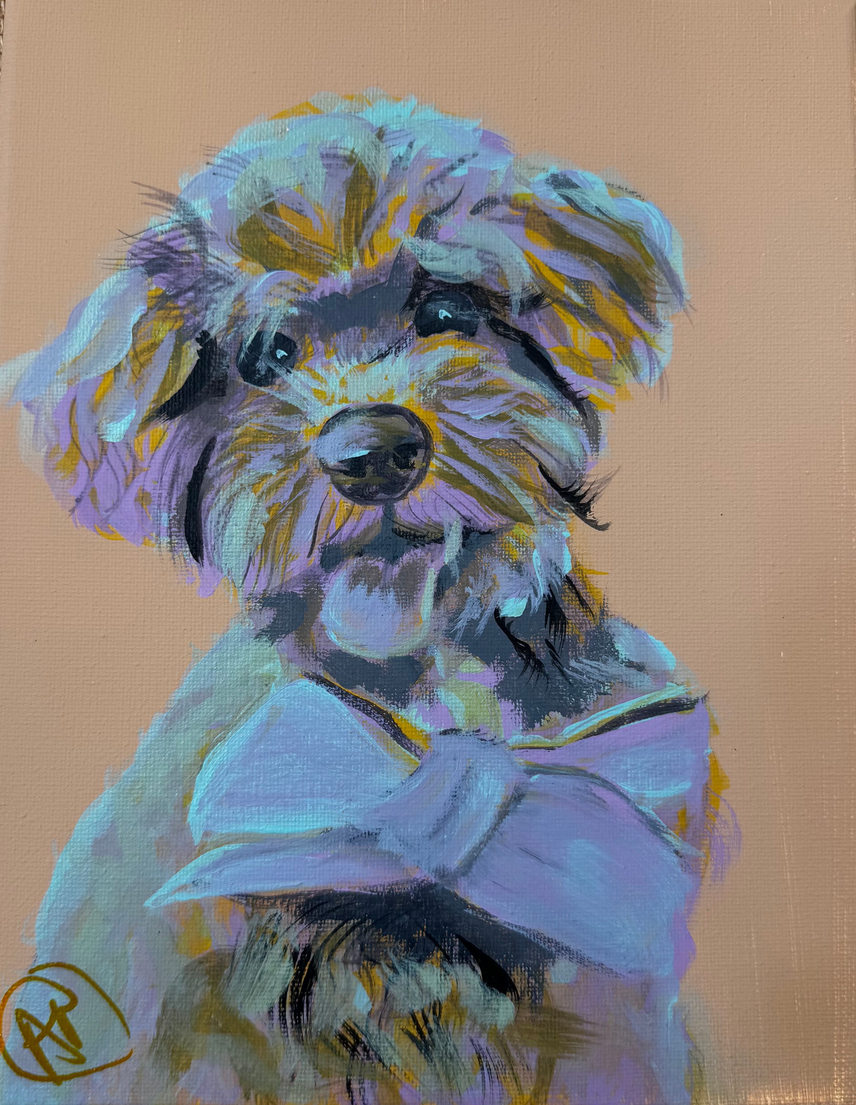 Yorkie Doodle Pastel Original