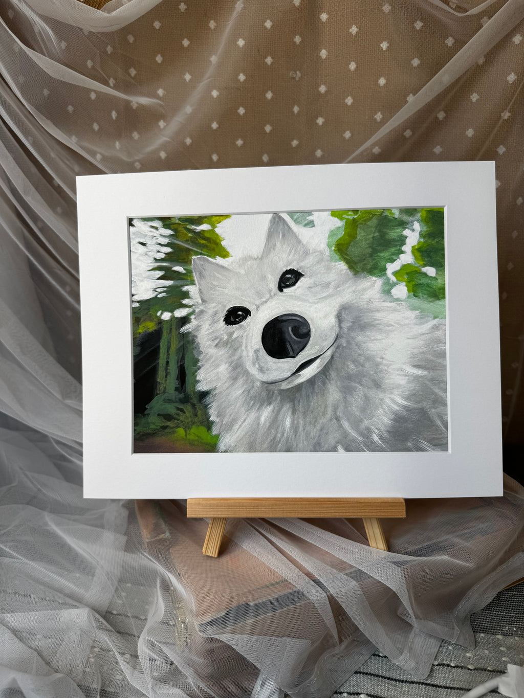 American Eskimo Selfie Framed Print