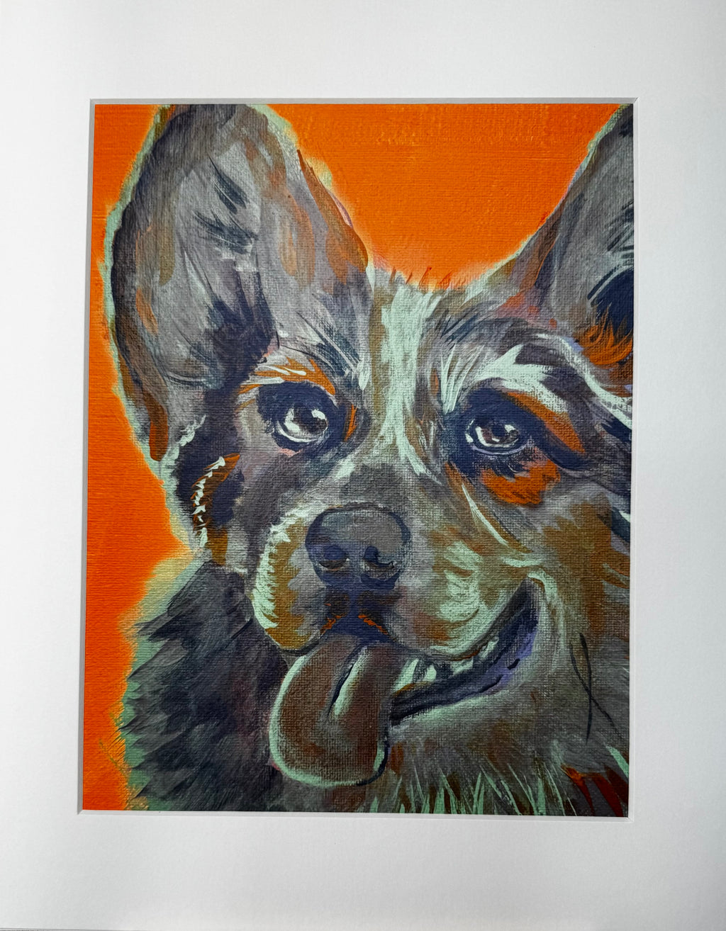 Color Pop Collie Framed Print