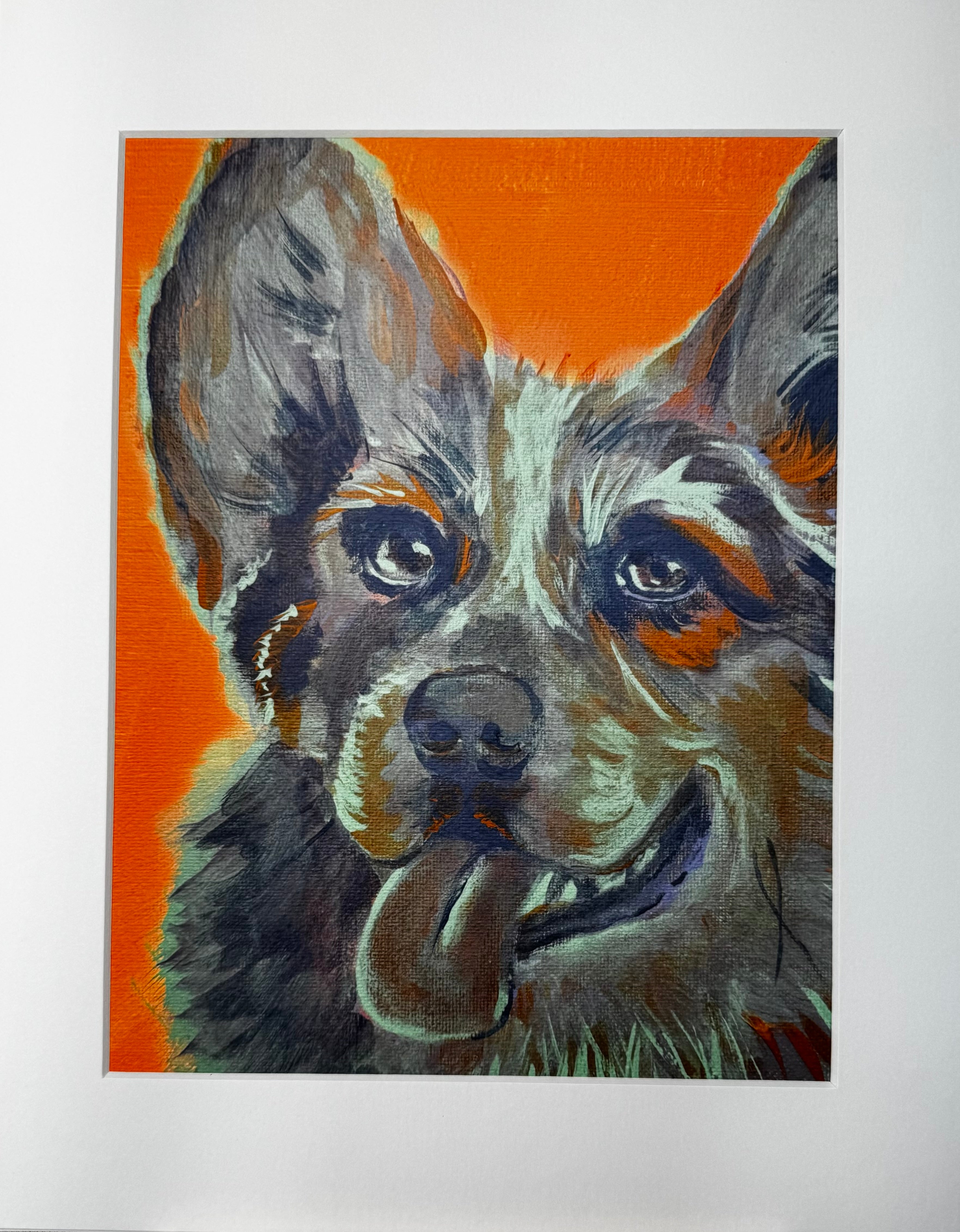 Color Pop Collie Framed Print