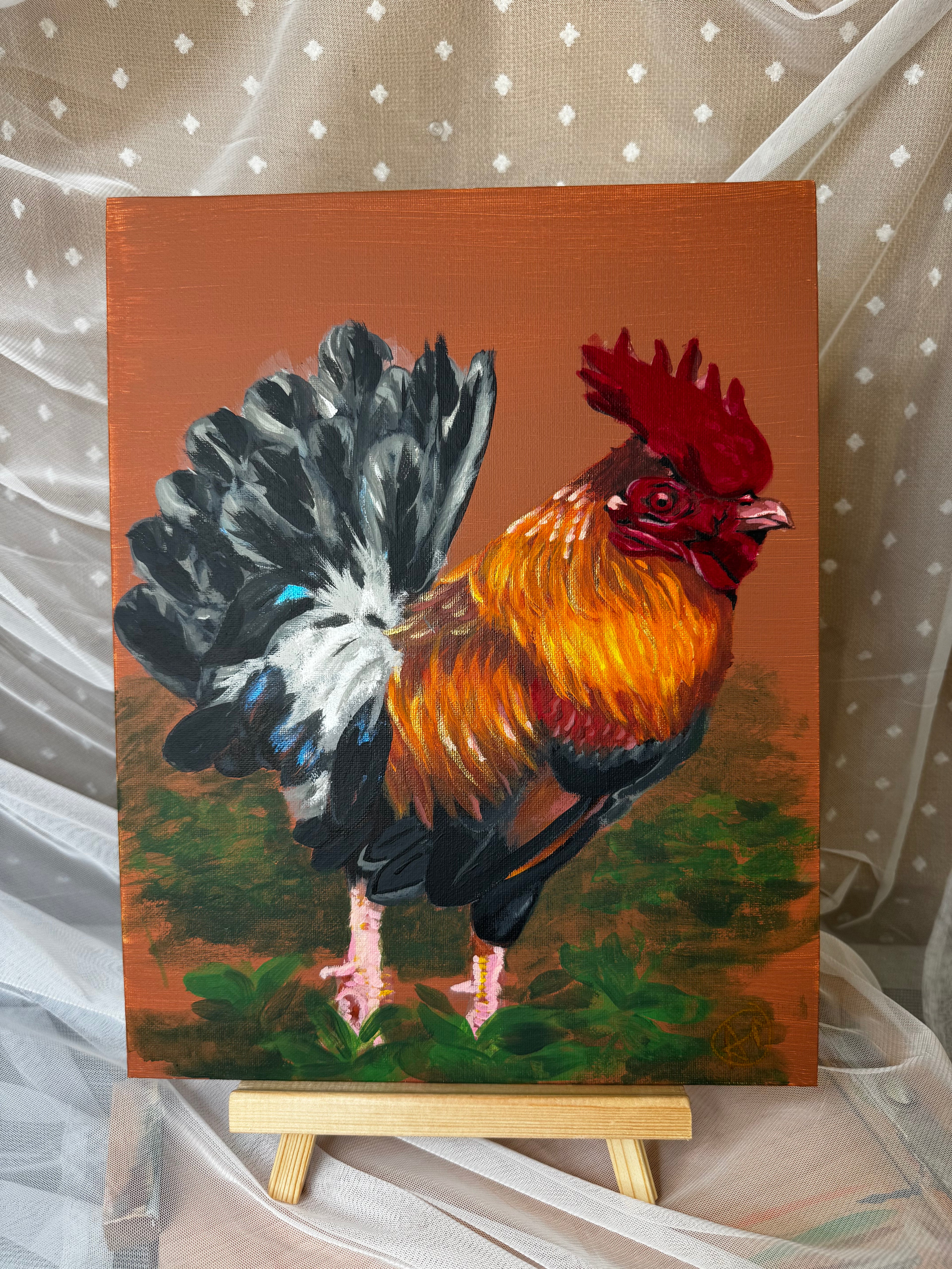 Vibrant Rooster Original Painting