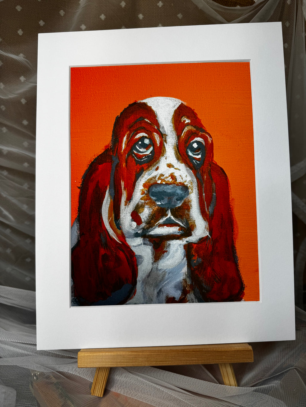 Color Pop Hound Dog Puppy Print Framed
