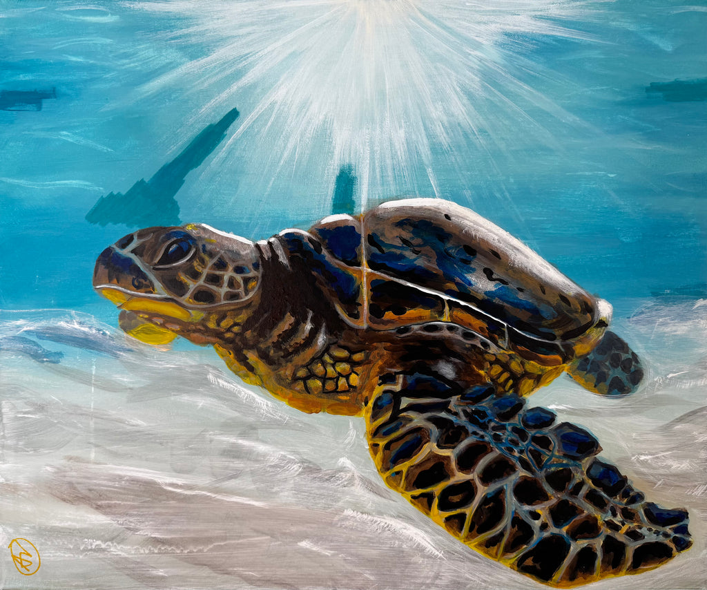 Underwater Turtle Original Painting