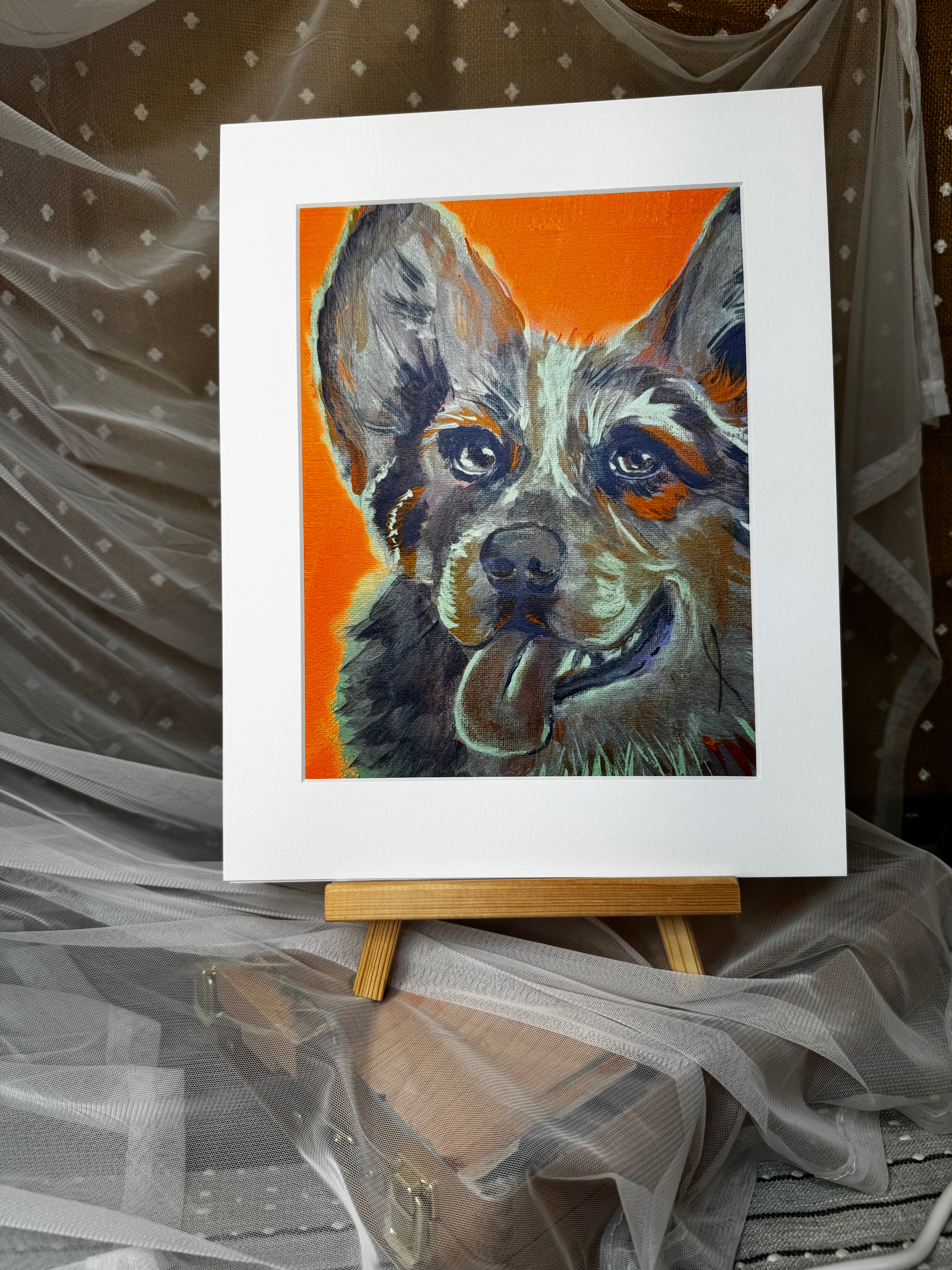 Color Pop Collie Framed Print